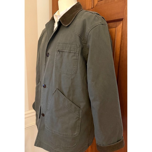L.L. Bean Original Field Barn Coat Men XL Olive Insulated Button Liner Jacket - Picture 2 of 14